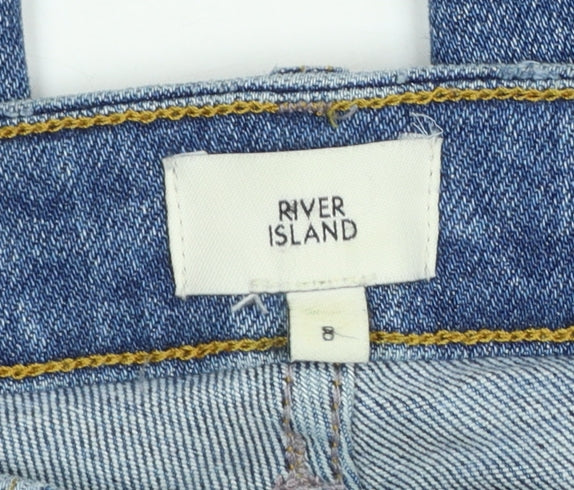 River Island Women's Blue Ankle Skinny Jeans Size 8 Stretch Denim