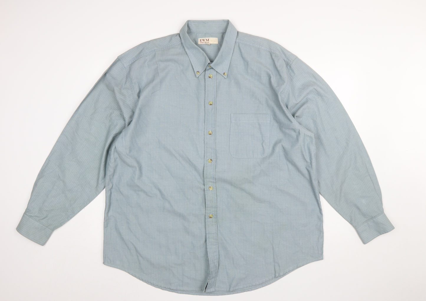 EWM Men’s Blue XL Button-Up Long Sleeve Classic Shirt