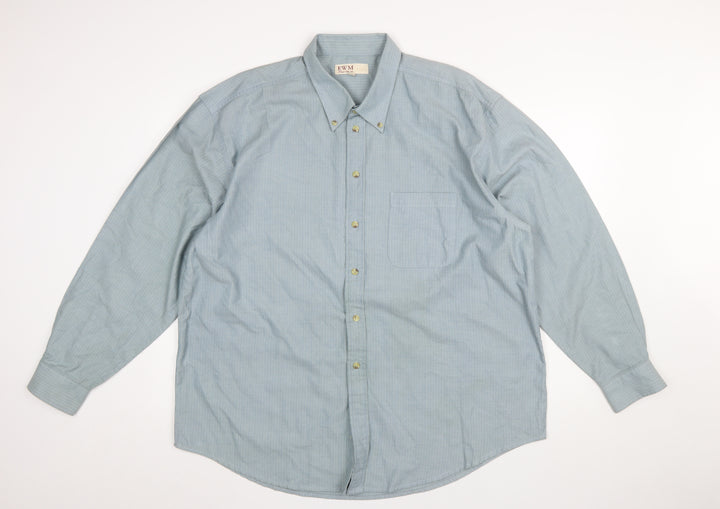 EWM Men’s Blue XL Button-Up Long Sleeve Classic Shirt