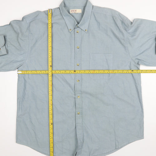 EWM Men’s Blue XL Button-Up Long Sleeve Classic Shirt