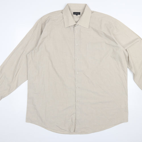 Cedarwood State Men's Beige Long Sleeve Classic Fit Button-Up Shirt 17.5in