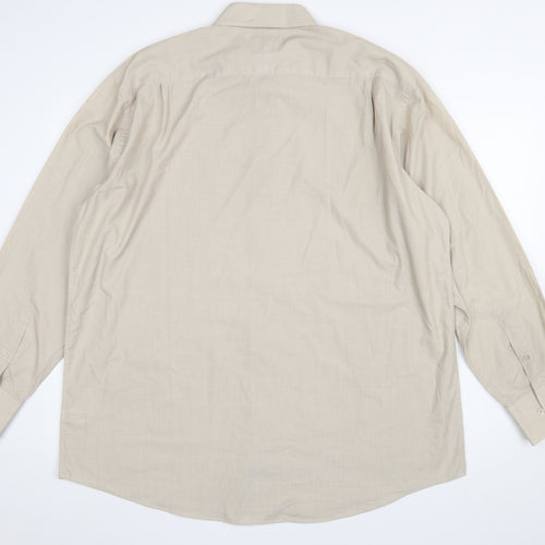 Cedarwood State Men's Beige Long Sleeve Classic Fit Button-Up Shirt 17.5in