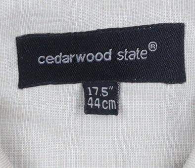 Cedarwood State Men's Beige Long Sleeve Classic Fit Button-Up Shirt 17.5in