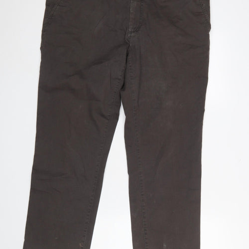 Magee 1866 Men's Brown Classic Fit Chino Trousers 38S Cotton Stretch