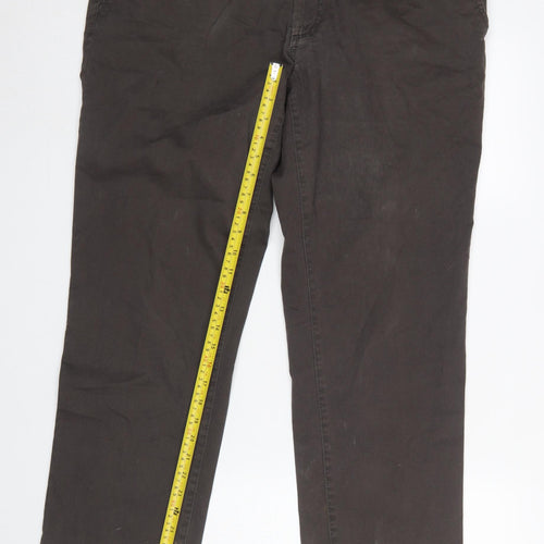 Magee 1866 Men's Brown Classic Fit Chino Trousers 38S Cotton Stretch