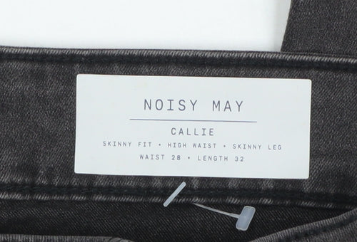 Noisy May Women’s Black Skinny Jeans Size 28 High Waist Denim