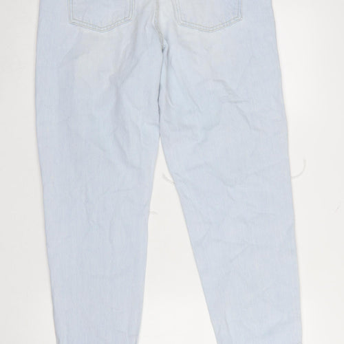 Primark Women's Blue High Rise Mom Jeans Size 10 Distressed Denim
