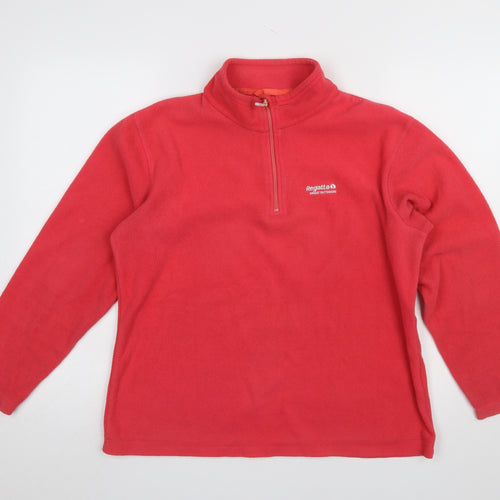 Regatta Women's Red 1/4 Zip Fleece Sweatshirt UK 14 Outdoor Pullover