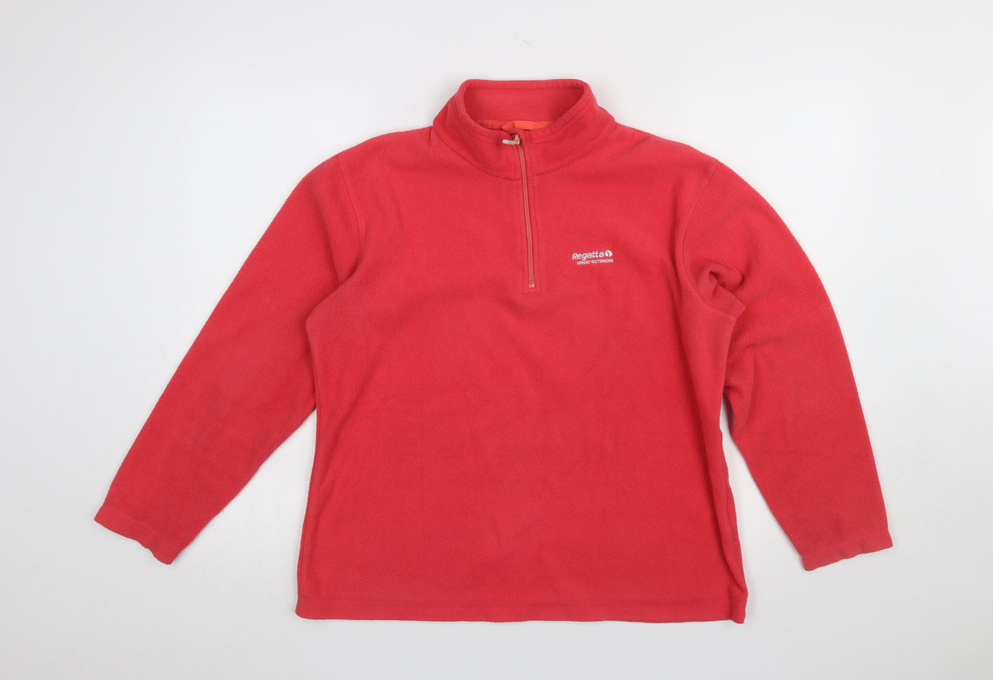 Regatta Women's Red 1/4 Zip Fleece Sweatshirt UK 14 Outdoor Pullover
