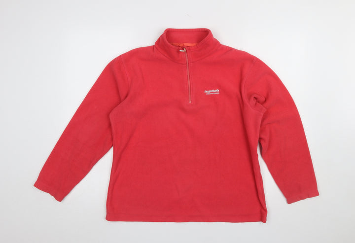 Regatta Women's Red 1/4 Zip Fleece Sweatshirt UK 14 Outdoor Pullover