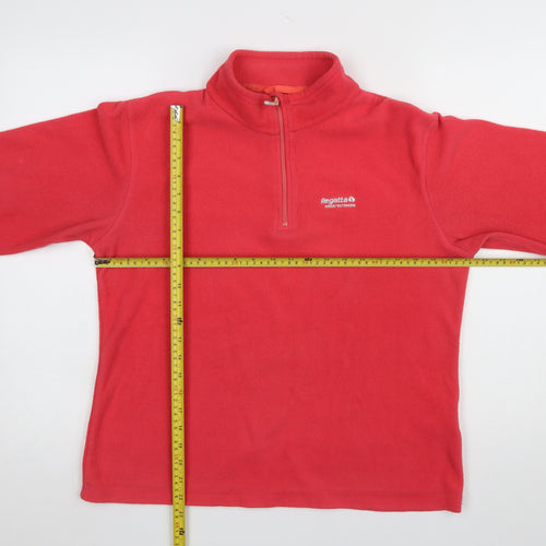 Regatta Women's Red 1/4 Zip Fleece Sweatshirt UK 14 Outdoor Pullover