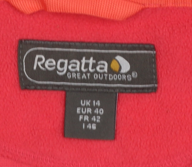 Regatta Women's Red 1/4 Zip Fleece Sweatshirt UK 14 Outdoor Pullover