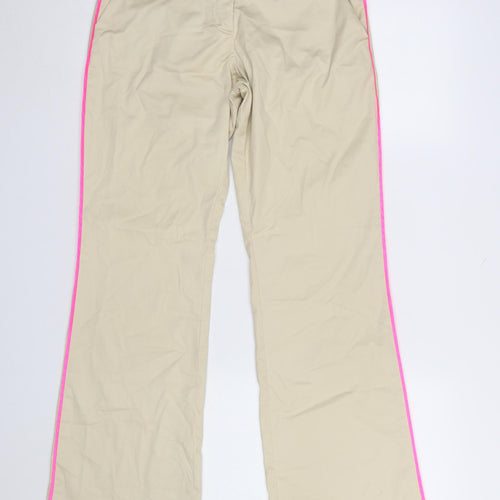 Whistles Women Beige Chino Trousers UK 10 Straight Leg Stretch
