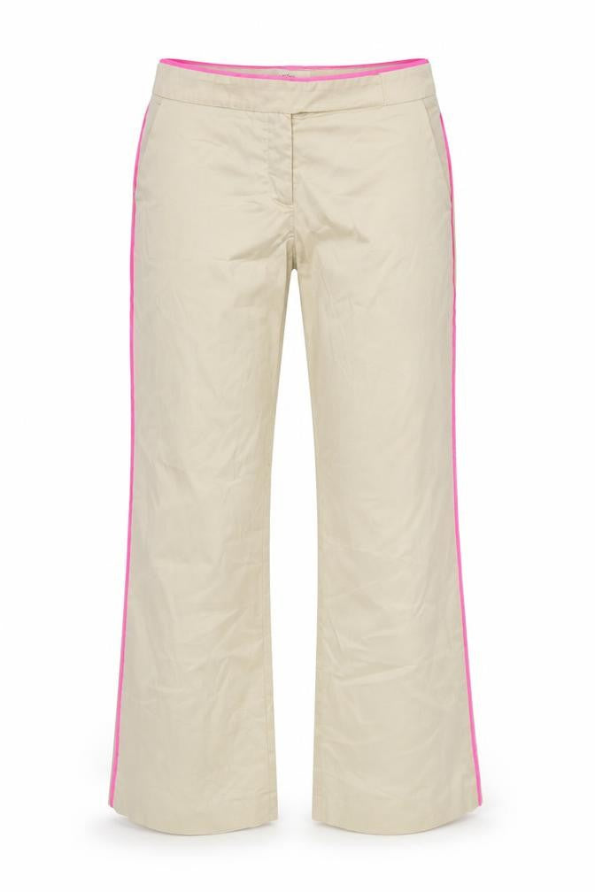 Whistles Women Beige Chino Trousers UK 10 Straight Leg Stretch