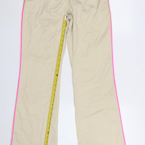 Whistles Women Beige Chino Trousers UK 10 Straight Leg Stretch