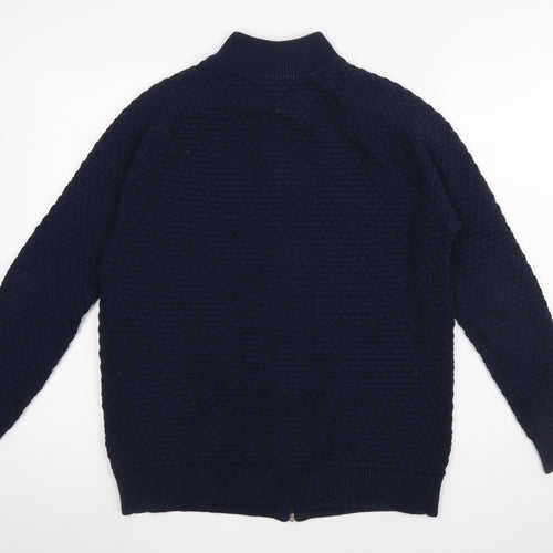 Livergy Men’s Blue Full Zip Waffle Knit Jumper Size L