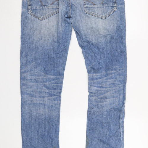 River Island Men's Blue Straight Leg 32W 32L Denim Jeans