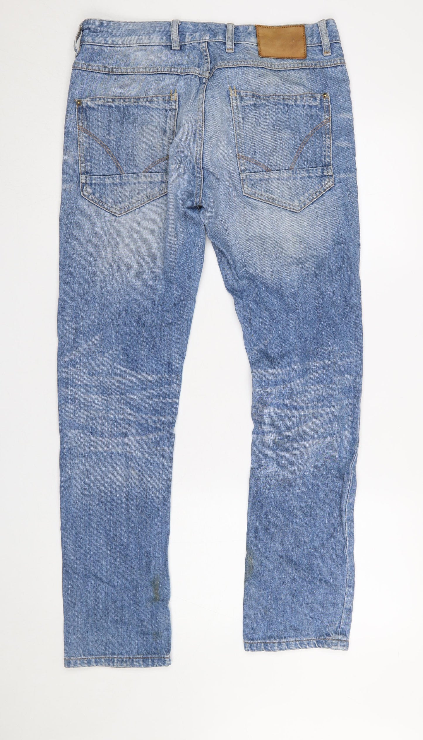 River Island Men's Blue Straight Leg 32W 32L Denim Jeans