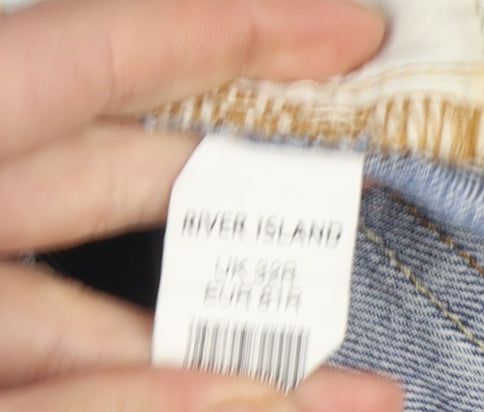 River Island Men's Blue Straight Leg 32W 32L Denim Jeans