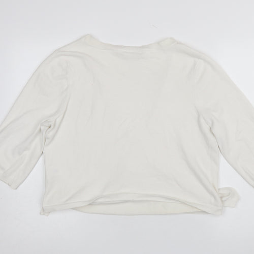 Wallis Women’s Ivory Wrap V-Neck 3/4 Sleeve Knit Jumper L