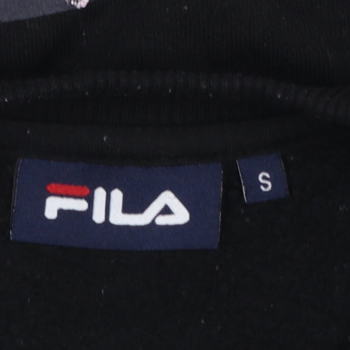 Fila Women's Black Small Pullover Sweatshirt with Logo Print