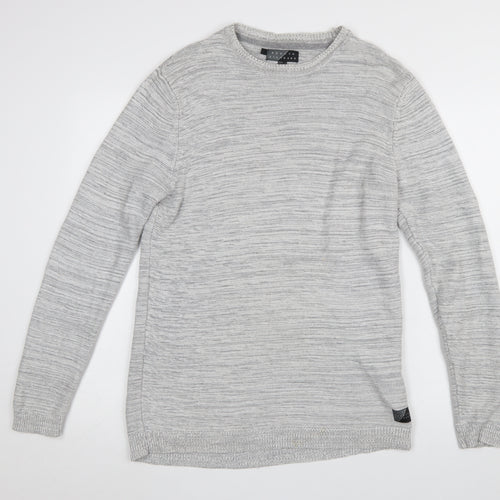 Broken Standard Men's Grey Cotton Crew Neck Pullover Jumper M