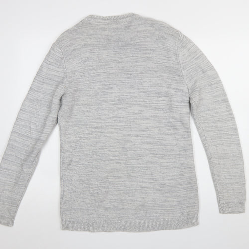 Broken Standard Men's Grey Cotton Crew Neck Pullover Jumper M