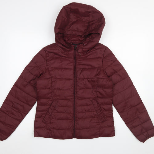 Vero Moda Women’s Red Hooded Puffer Jacket Size S