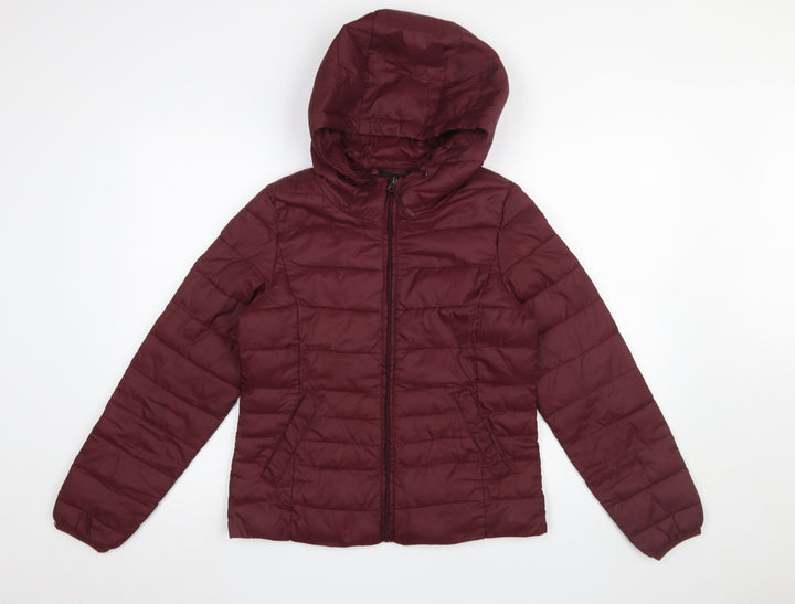 Vero Moda Women’s Red Hooded Puffer Jacket Size S