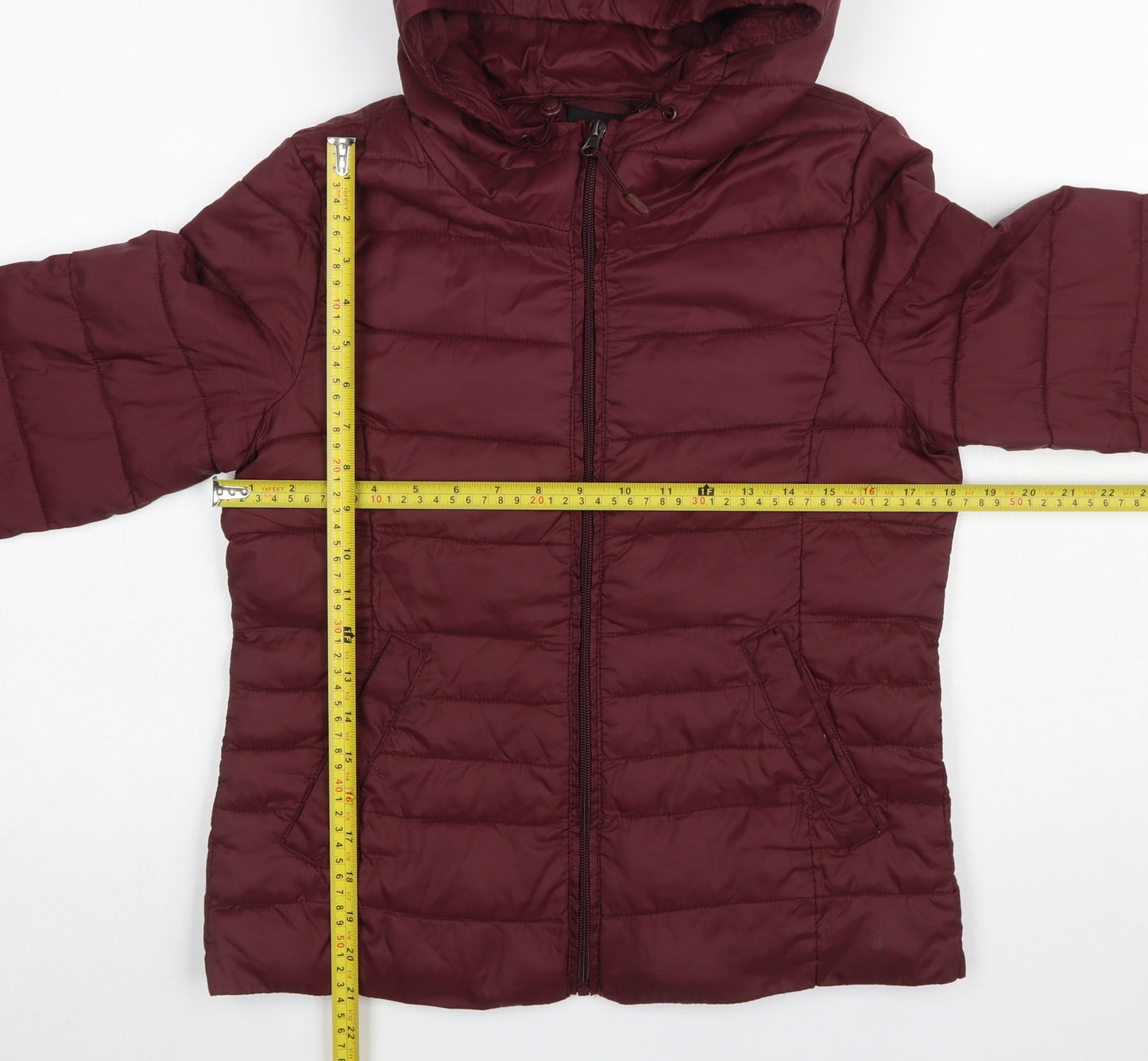 Vero Moda Women’s Red Hooded Puffer Jacket Size S