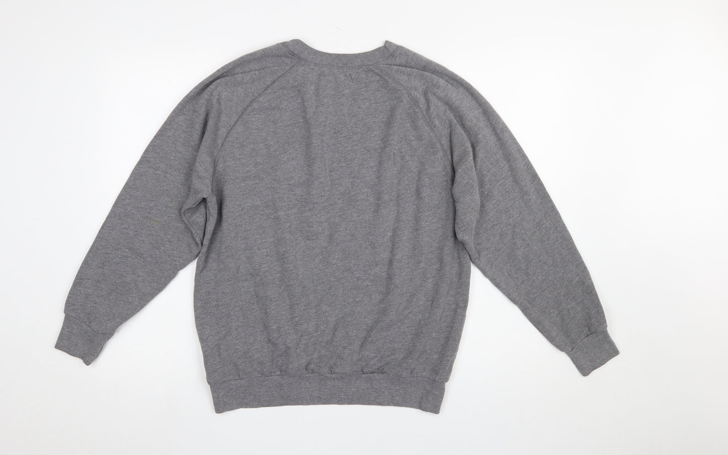 Hollister Women Grey Small Crew Neck Pullover Sweatshirt HCO Print