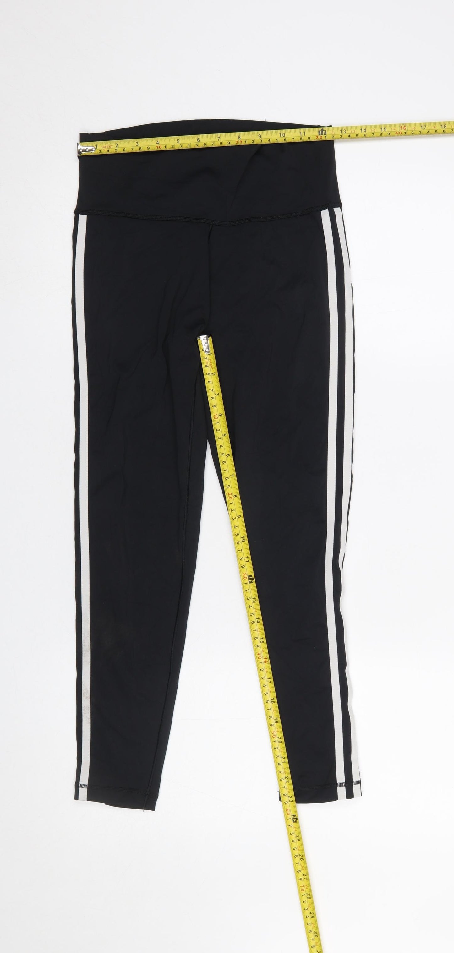Adidas Women's Black Side Stripe Leggings Size M Compression Fit