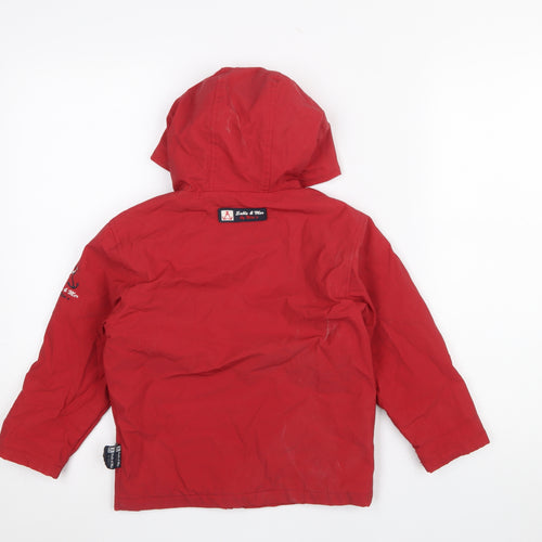 Sable & Mer Boys Red Hooded Waterproof Rain Coat 3 Years