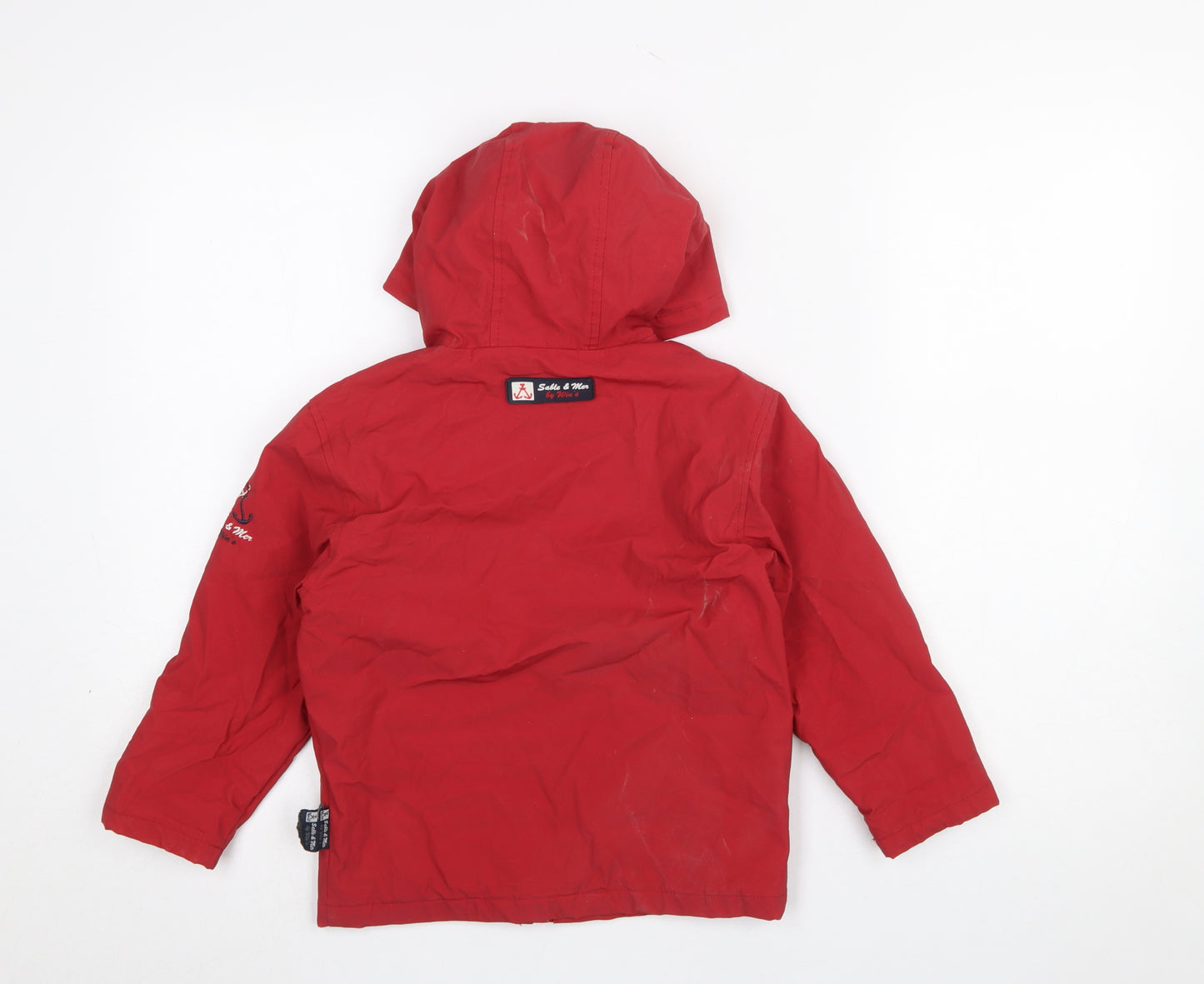 Sable & Mer Boys Red Hooded Waterproof Rain Coat 3 Years