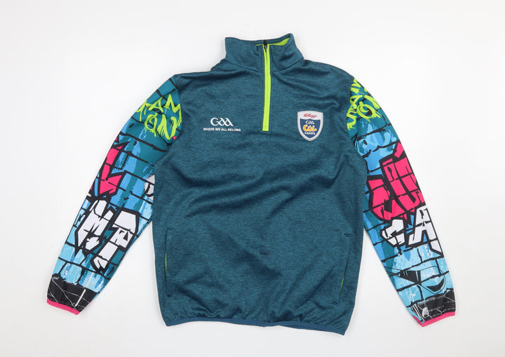 Masita Boys Blue 1/4 Zip Sports Sweatshirt 5 Years Colourful Logo Design
