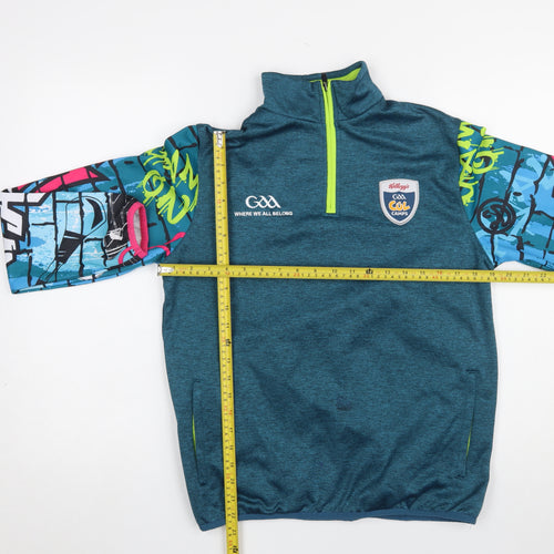 Masita Boys Blue 1/4 Zip Sports Sweatshirt 5 Years Colourful Logo Design