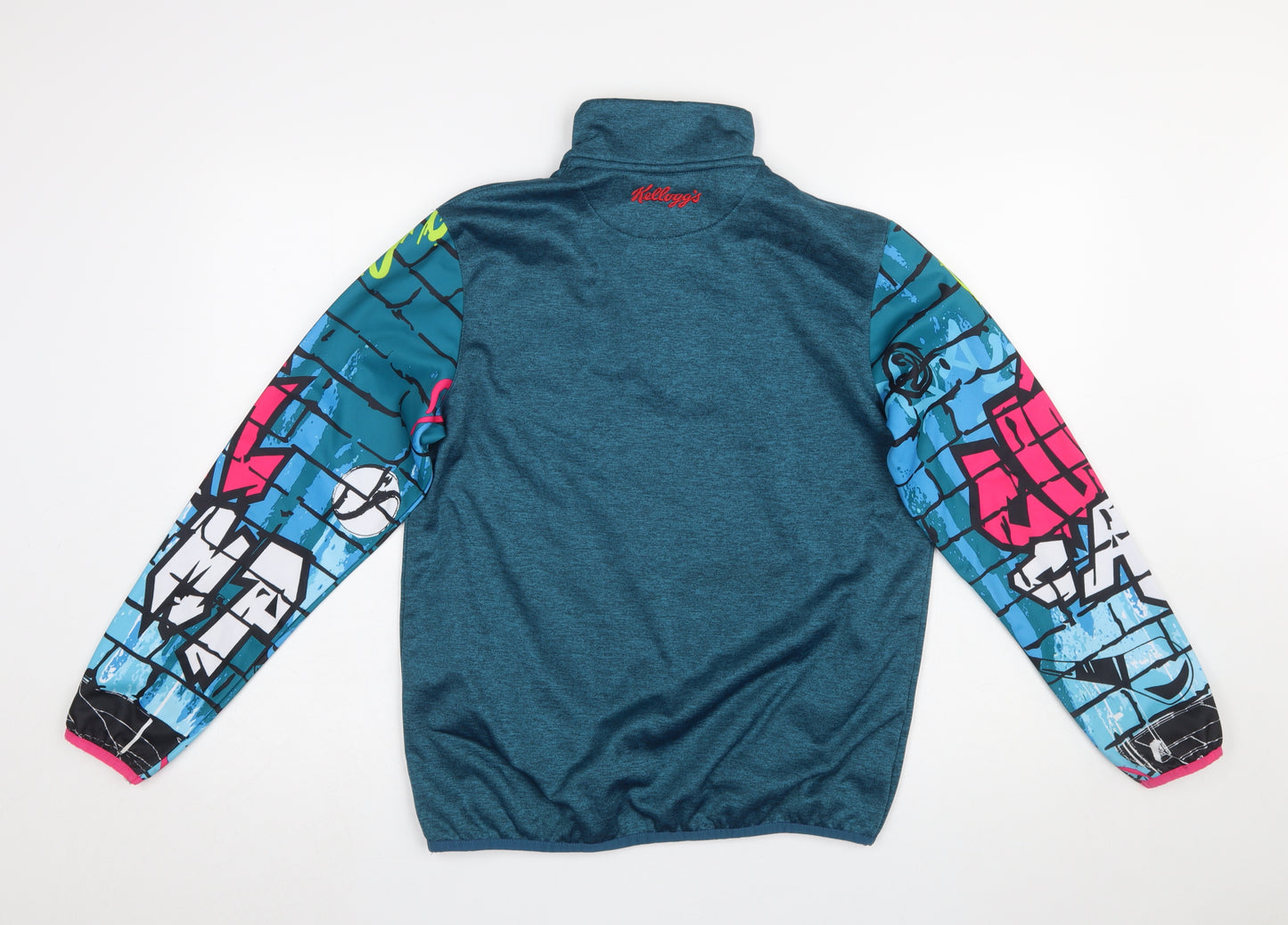 Masita Boys Blue 1/4 Zip Sports Sweatshirt 5 Years Colourful Logo Design