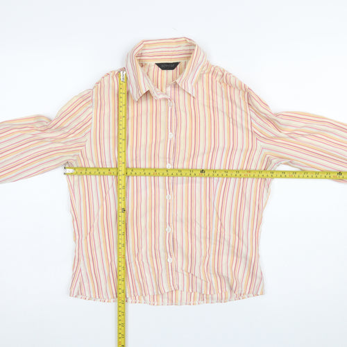 A|Wear Women's Multicoloured Striped Cotton Blend Button-Up Shirt Size 12