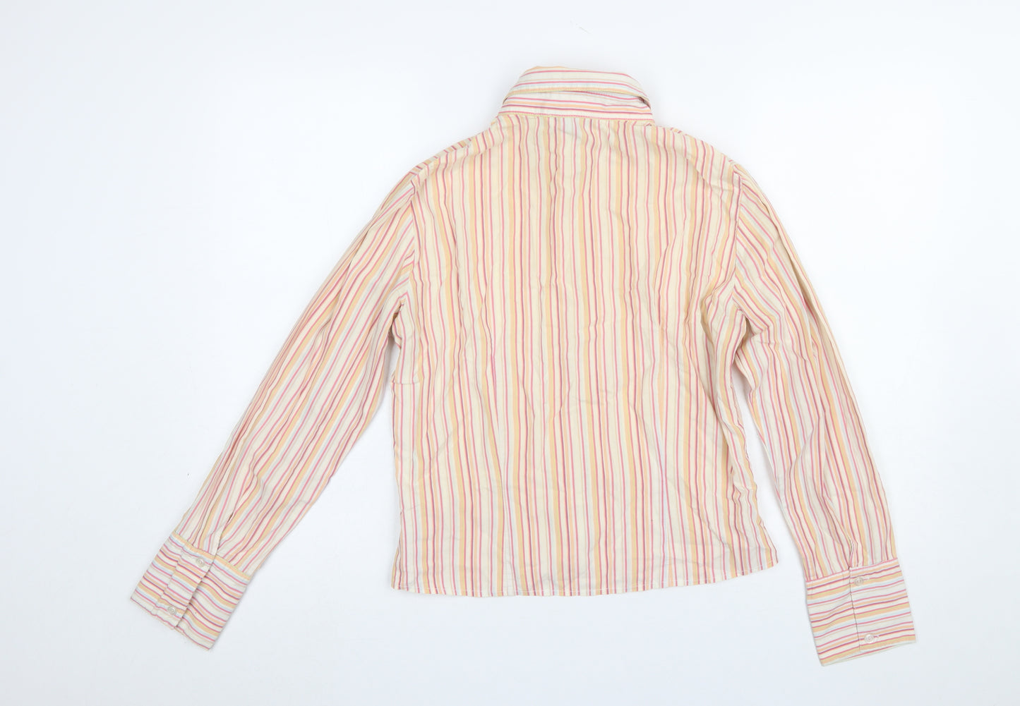 A|Wear Women's Multicoloured Striped Cotton Blend Button-Up Shirt Size 12