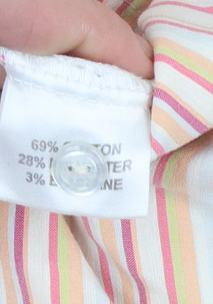 A|Wear Women's Multicoloured Striped Cotton Blend Button-Up Shirt Size 12