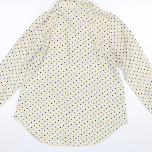 Compañia Fantastica Women's Ivory Polka Dot Button-Up Shirt Size S