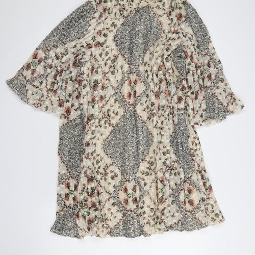 River Island Women’s Multicoloured Floral Pleated Shift Dress Size 8