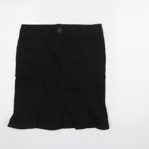 Topshop Women Black Size 10 Cotton Stretch Pencil Skirt
