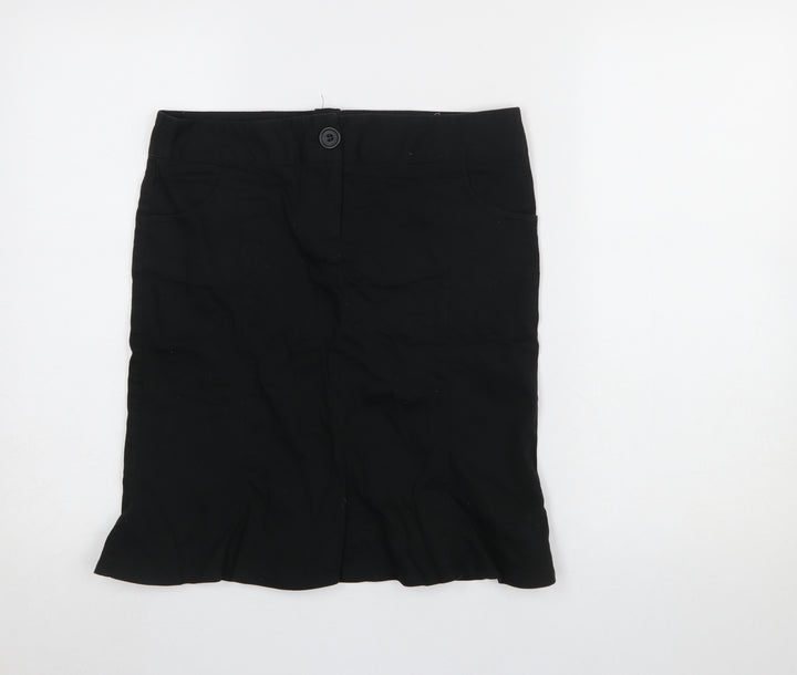 Topshop Women Black Size 10 Cotton Stretch Pencil Skirt