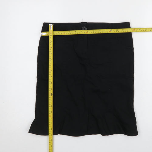Topshop Women Black Size 10 Cotton Stretch Pencil Skirt