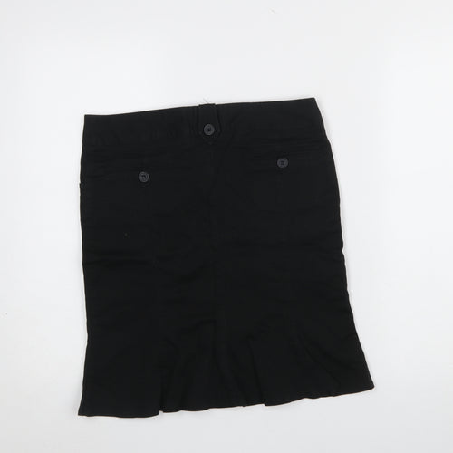 Topshop Women Black Size 10 Cotton Stretch Pencil Skirt