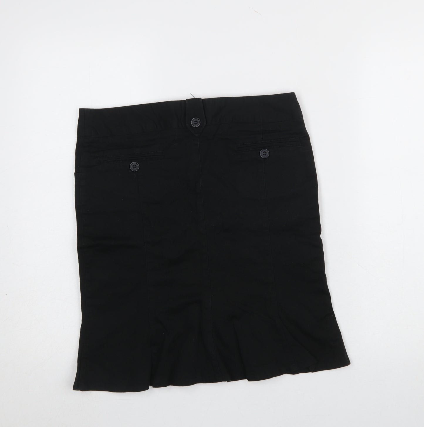 Topshop Women Black Size 10 Cotton Stretch Pencil Skirt