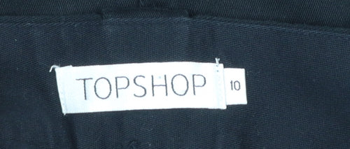 Topshop Women Black Size 10 Cotton Stretch Pencil Skirt