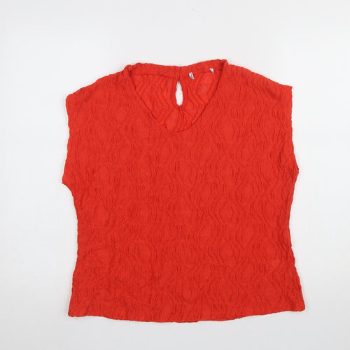 Gallery Women’s Red Sleeveless Blouse Size 12 Scoop Neck Lightweight