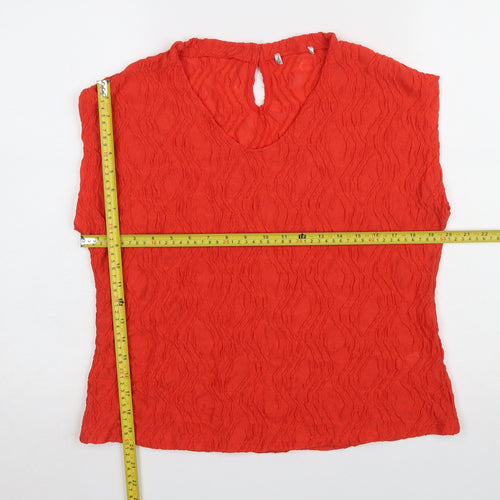 Gallery Women’s Red Sleeveless Blouse Size 12 Scoop Neck Lightweight